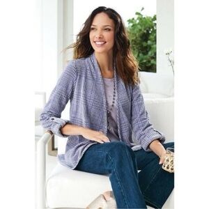 NWOT SOFT SURROUNDINGS Smoky Lavender Warwick Topper Blazer Size XS Oversized